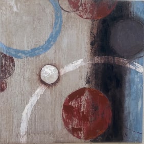 Geometric mix media Print Painting on Canvas.
