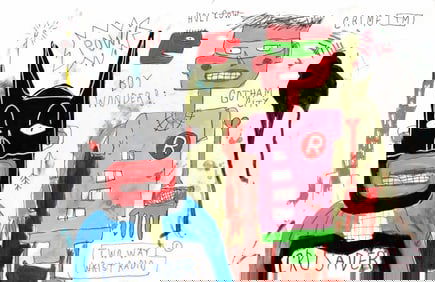 Jean Basquiat Expressionism Print on Thick Paper