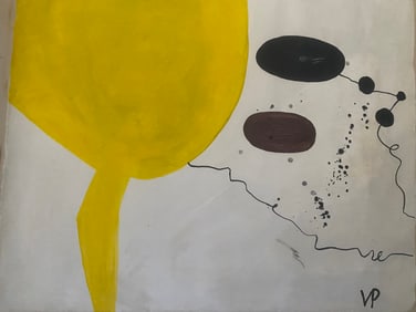 Abstract Painting on Canvas Signed VP, Modern Art