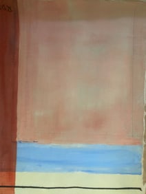 Abstract Painting on Canvas Signed RD 80 , Modern Art