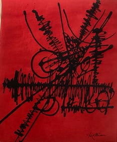 George Mathier Old 20th Century Modern Art Painting on Canvas