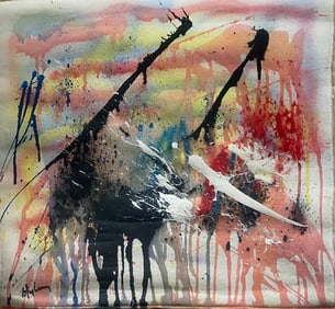 Bluhm Old 20th Century Modern Art Painting on Canvas