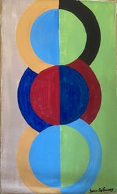 Sonia Delaurency Old 20th Century Modern Art Painting on Canvas