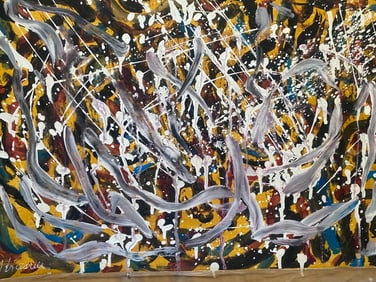 Lee Krasner Old 20th Century Modern Art Painting on Canvas