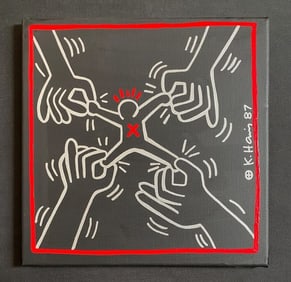 Keith Haring Painting SIGNED NYC POP SHOP