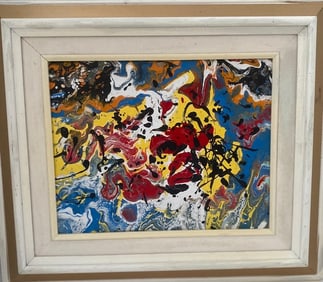 Abstract Painting on Canvas Signed Hans Hofmann, Modern Art