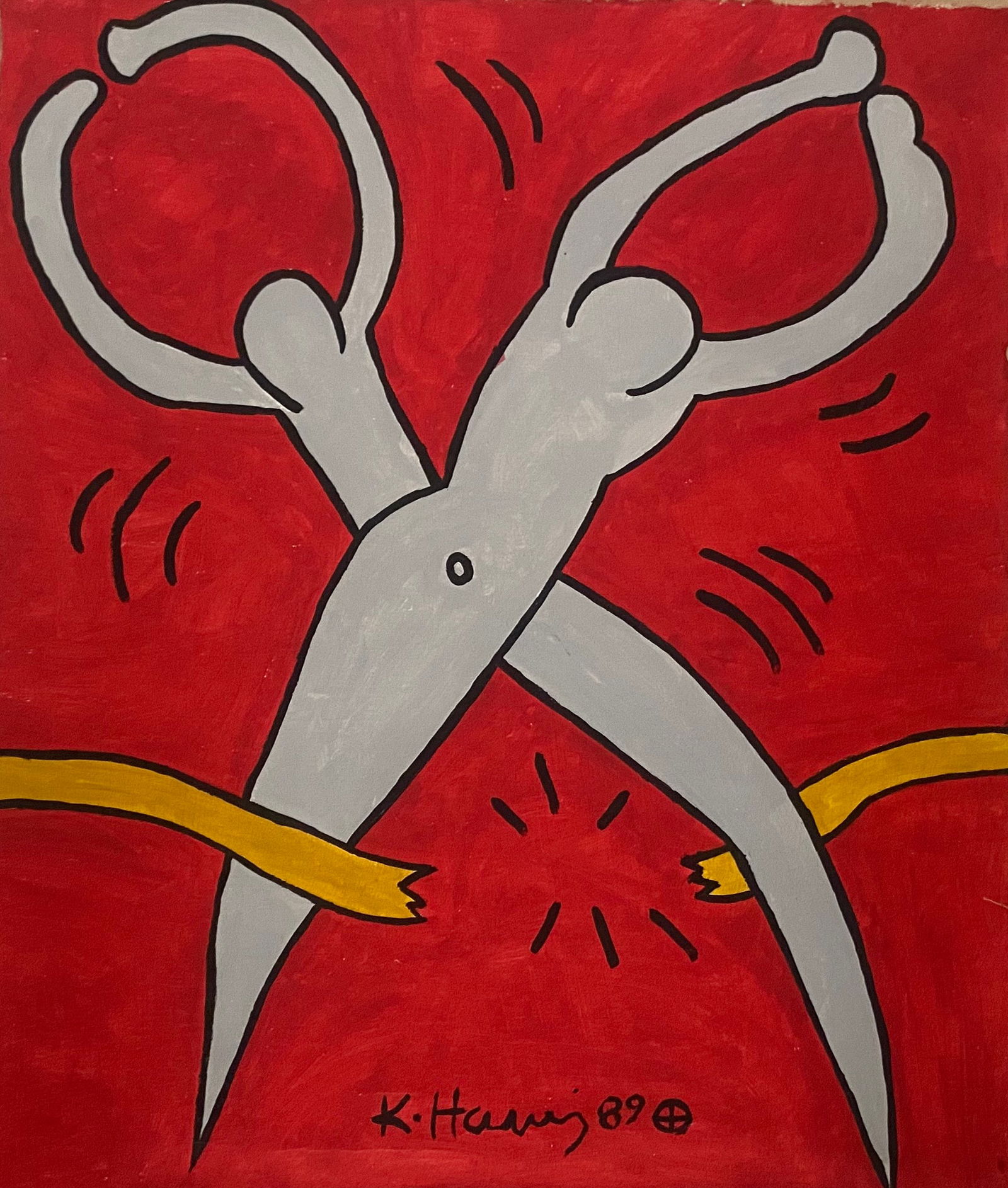 Keith Haring Old 20th Century Modern Art Painting on Canvas: Keith Haring Old 20th Century Modern Art Painting on Canvas (After)Artist. Sold as is.No Documents or COA Approx size:18 x 16 inches. Good Condition .We pack & Ship for you. We take care of the shippi