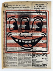 Keith Haring Newspaper - Untitled,1985 Keith Haring Newspaper Marker Art - Keith Haring - Untitled,