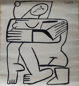 F.Leger Old 20th Century Modern Art Painting on Canvas