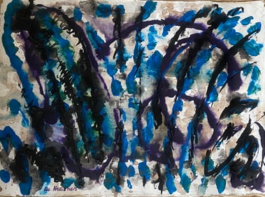 Lee Krasner Old 20th Century Modern Art Painting on Canvas