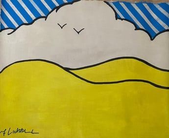 Lichtenstein Old 20th Century Modern Art Painting on Canvas