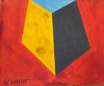 Lewitt Old 20th Century Modern Art Painting on Canvas