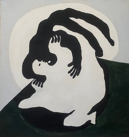 Victor Vasarely Old 20th Century Modern Art Painting on Canvas