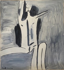 Keith Vanyhan Old 20th Century Modern Art Painting on Canvas