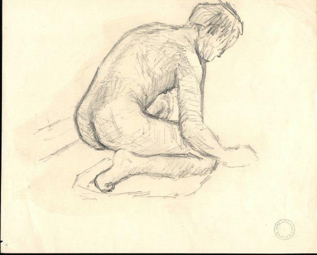 Joseph Smedley 1922-2016 British Modernist Figurative Drawing 1960 (1 of 1)