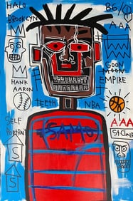 Huge Vintage 1984 Fits Basquiat Painting 36 by 24 inches