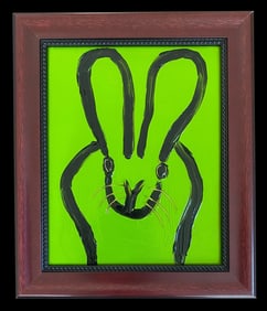 HUNT SLONEM BUNNY FRAMED.Hunt Slonem (b. 1951)