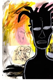 Jean Basquiat Expressionism Print on Thick Paper