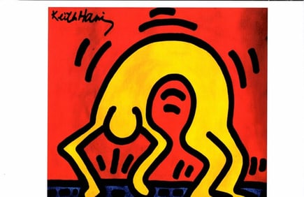 Keith Haring Expressionism  ink Print on Thick Paper