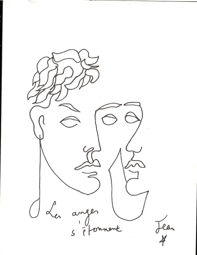 Jean Cocteau Fine Art drawing/print Ink on Paper: Jean Cocteau Fine Art drawing/print Ink on Paper. NY Private COLLECTION STAMP on verso.Paper Size: 11 3/4 x 8 1/4 Inches. Good Condition. We pack & Ship for you. We take care of the shipping services