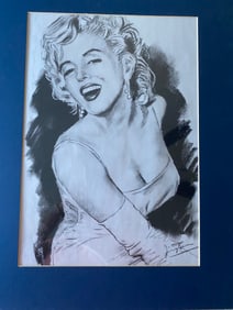 Drawing Charcol on Paper by artist Marylin Monroe Style