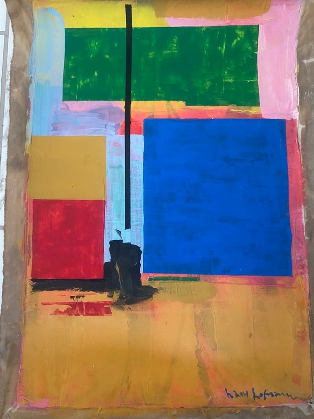 Abstract Painting on Canvas Signed Hans Hofmann, Modern Art: Abstract Painting on Canvas Signed Hans Hofmann, Modern Art. Approx Canvas Measurements: 22 x 16 inches.This painting is sold unstretched Canvas Only, Rolled up in a professional shipping tube. It is