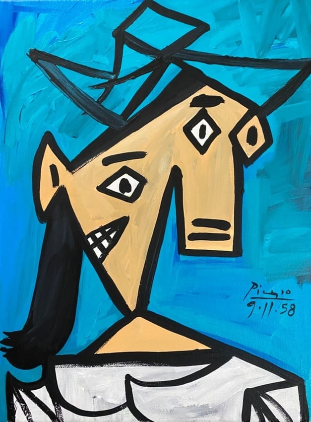 Pablo Picasso Painting on Canvas: Pablo Picasso Painting on Canvas.Size: 16 x 12.Picasso was born at 23:15 on 25 October 1881, in the city of Málaga, Andalusia, in southern Spain.[5] He was the first child of José Ruiz y Blasco (183