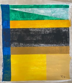 Abstract Painting on Canvas Signed RD