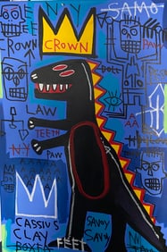 Huge Vintage 1983 Fits Basquiat Painting "Dino" Iron