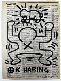 Keith Haring Newspaper - Untitled,1983 Keith Haring Newspaper Marker Art