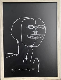 Jean-Michel Basquiat Drawing on Chalkboard