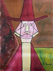 Abstract Painting on Canvas Signed Tamayo