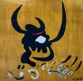 Abstract Painting on Canvas Signed A. Gorky