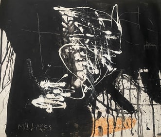 Millan Old 20th Century Modern Art Painting on Canvas