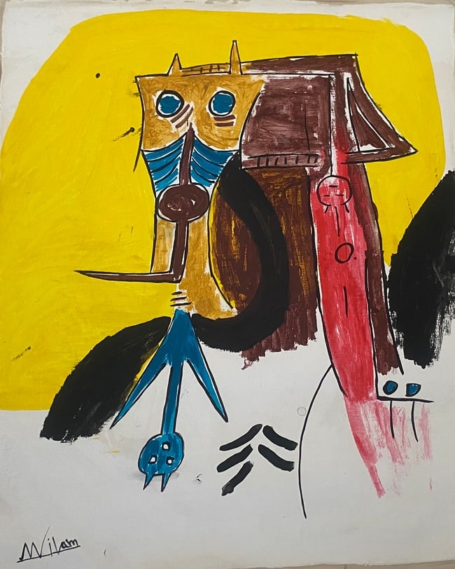 Wilfredo Lam Old 20th Century Modern Art Painting on Canvas: Wilfredo Lam Old 20th Century Modern Art Painting on Canvas (After)Artist. Sold as is.No Documents or COA Approx size:19 x 15 inches. Good Condition .We pack & Ship for you. We take care of the shippi