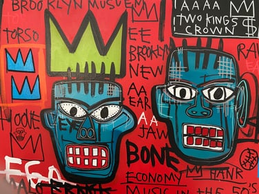 Basquiat Painting on Canvas 1984 Fits ."2 Kings"