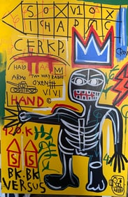 Jean Basquiat Painting on Canvas "1984" Cerk