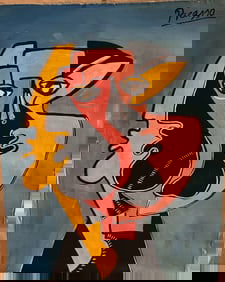 Vintage Abstract Canvas Picasso, Modern Art 20th Century