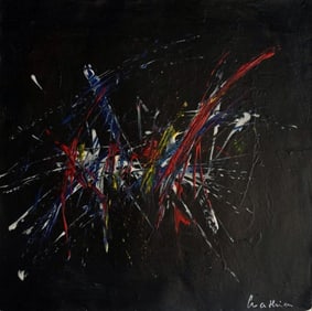 Abstract Painting on Canvas Signed Matisse , Modern Art