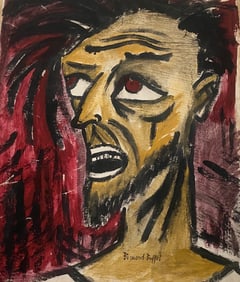 Bernard Buffet Old 20th Century Modern Art Painting on Canvas