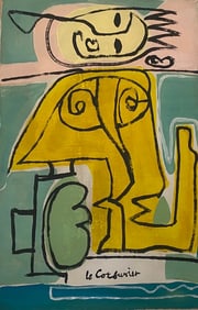 Le Corbusier Old 20th Century Modern Art Painting on Canvas