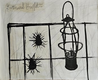 Abstract Painting on Canvas Signed Bernard Buffet