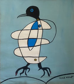 Max Ernest Old 20th Century Modern Art Painting on Canvas