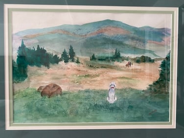 Landscape Painting Art On Paper signed