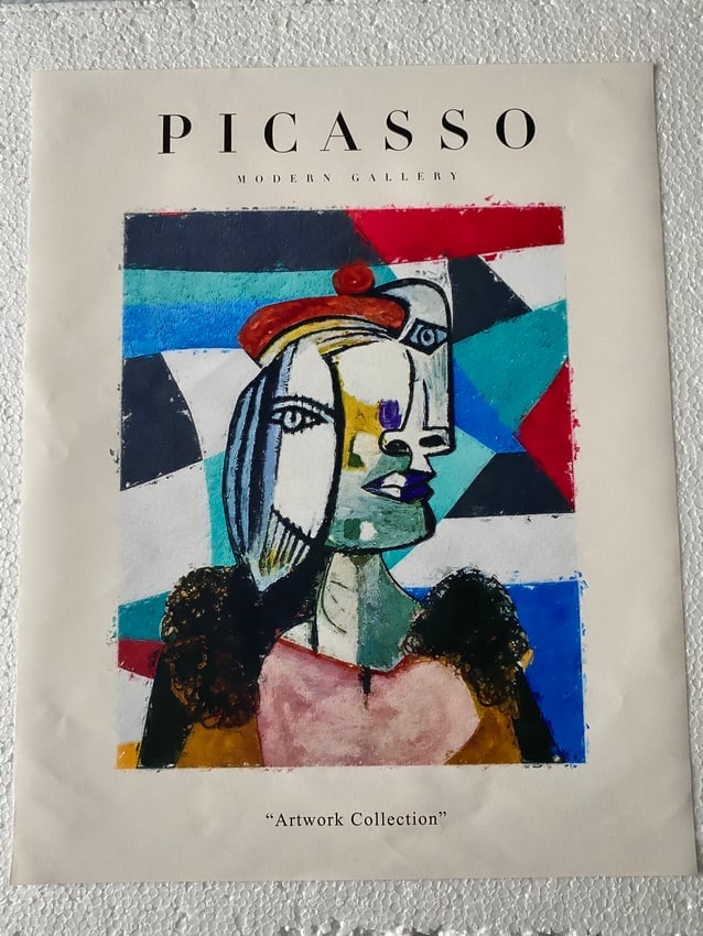 Pablo Picasso Print on Canvas: Pablo Picasso Print on Canvas size 20 x 16. Pablo Picasso was a Spanish painter, sculptor, printmaker, and ceramicist who co-founded Cubism with Georges Braque. He was a dominant and influential artis