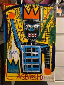 Basquiat Painting on Canvas 1983 Fits ."Money King"