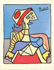 Pablo Picasso Mixed Media on Paper, Stamp on Verso