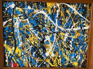 Jackson Pollock Painting on Cardboard