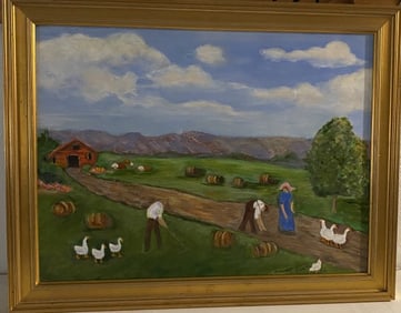 Oil Painting on Canvas Framed Hand painted by artist