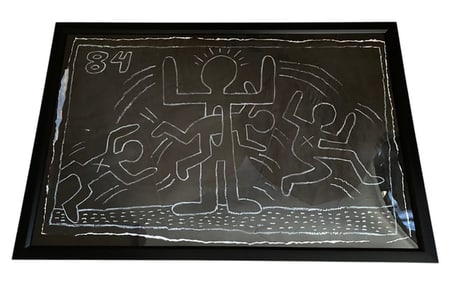 Keith Haring -NYC Subway 1980’s- NYC Subway Chalk drawing on Black paper